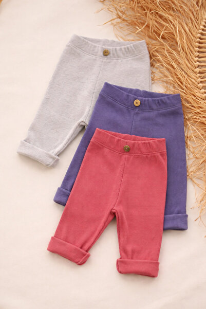 HK HOPKİDS Set de 3 colanți pentru fetițe și copii, din bumbac, elastici, pen...