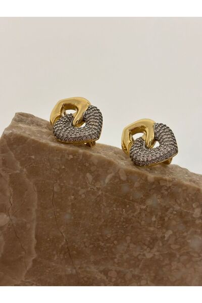 stainless steell Modern Zirkon Taşlı Çelik Küpe