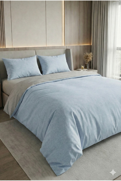 Miabella Home Cotton Double Duvet Cover Set Double Duvet Cover Set with Fitte...