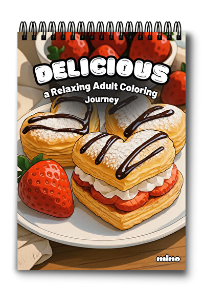 Mino Вкусна книжка за оцветяване против стрес - 50 илюстрации за релаксация -...