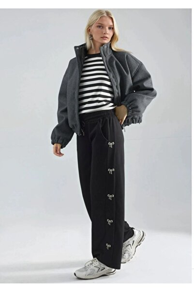 Trendingsize Modal Textured Bow-Knot Embroidered Pants