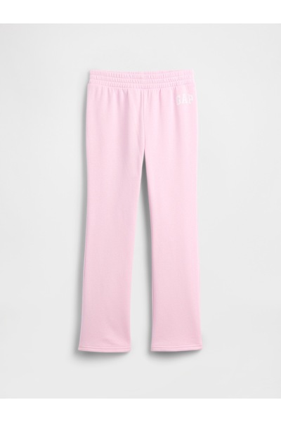 GAP Kız Çocuk Açık Pembe Relaxed Logo Bootcut Eşofman Altı