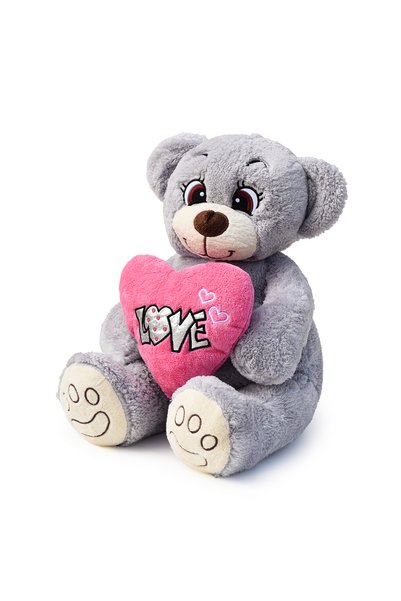 Özgüner Oyuncak Valentine's Day Gift Large Size Plush Teddy Bear with Love Written on Heart Pillow