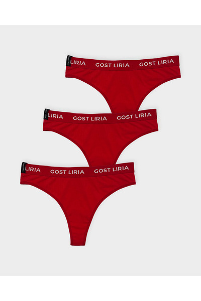 GOST LİRİA Crimson Kadın String Külot 3 lü Paket - Kırmızı