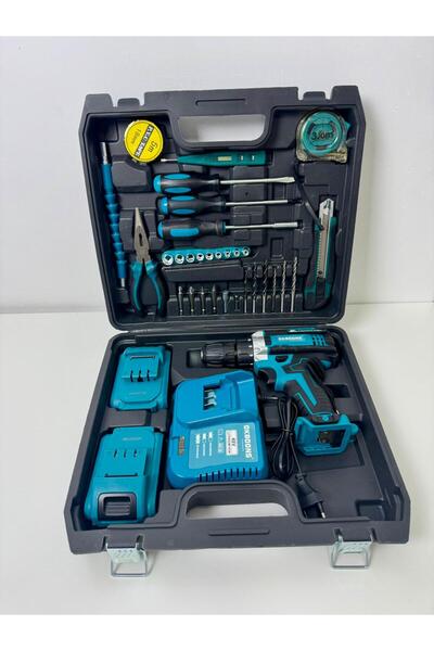 OEM 48V cordless drill with 2 Li-Ion batteries, 30-piece accessory set, profe...