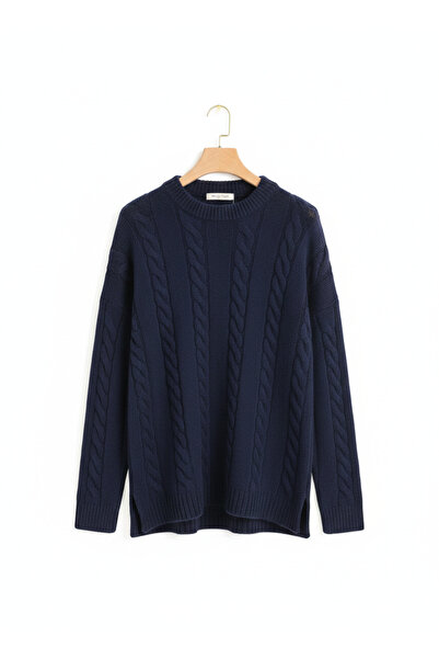 Sempre Crew Neck Hair Knit Sweater - Oversized Soft Textured