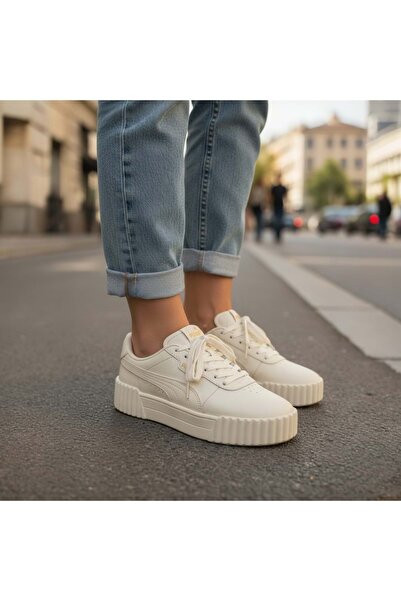 Puma Carina 3.0 TDP Γυναικεία Casual Αθλητικά Παπούτσια 40617650 - Μπεζ - 38,5