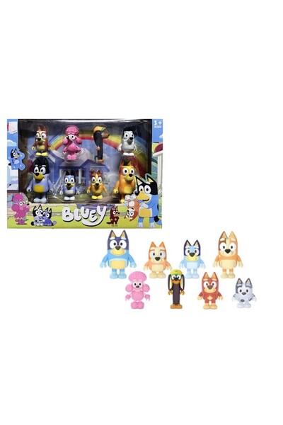 Retoys Bluey 8'li Bingo Ve Ailesi Karakter Koleksiyonluk İthal Figür Oyuncak ...