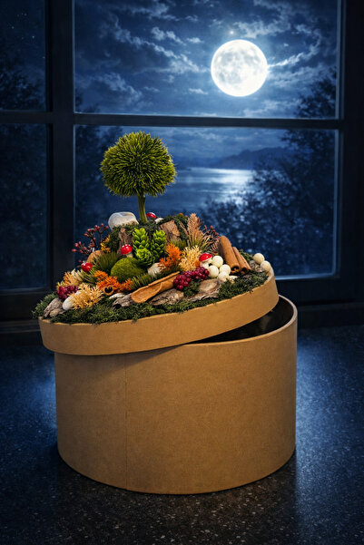 Derin Düşler Özel Tasarım Mini Bahçe çiçek Kapaklı Şık Lüks Doğum Günü Anneye...