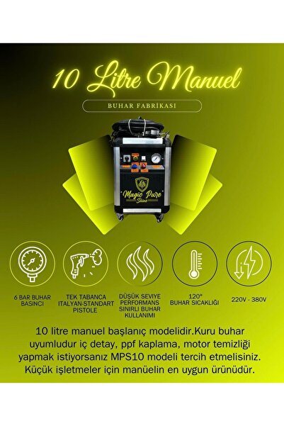 Ravza Makina Mps 10 Lt Kapasiteli 6 Bar Basınçlı Yeni Nesil Profesyonel Buhar...
