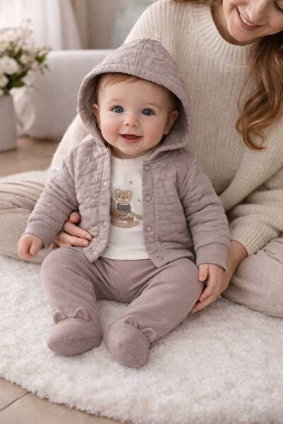 bubiee baby سترة مبطنة بتصميم دمية دب للأطفال من ستايل بيبيز M موسمي مجموعة م...