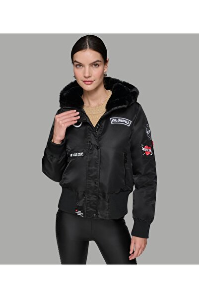 Karl Lagerfeld Women's Coat Lwomp839-Blk