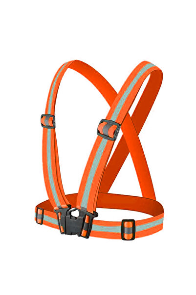 O.M.D Adjustable Reflective Harness, 5 cm Band, Orange, Unisex, Universal