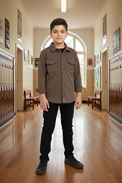 Fulla Moda 3 Yarn Double Pocket Emblem Boy's Shirt
