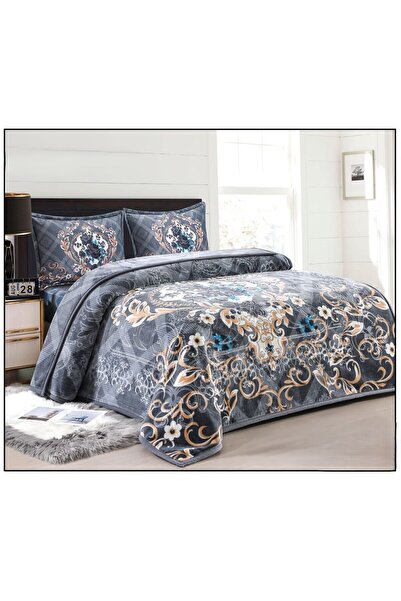 Moon Double blanket set, embossed and floral pattern, 4 pieces, luxurious and...