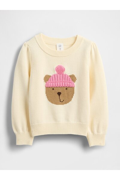 GAP Kız Bebek Bej Crewneck Kazak