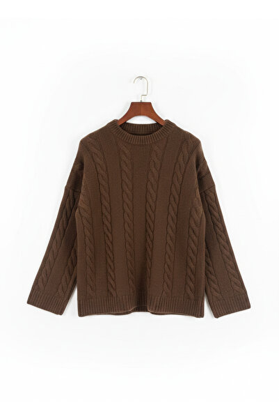 Sempre Crew Neck Hair Knit Sweater - Oversized Soft Textured