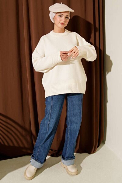 TrendParis Round Neck Basic Oversized Knitwear Sweater