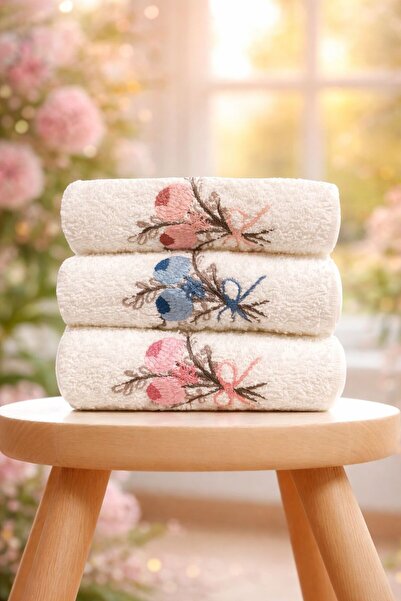 Binna Soft Fresh Cotton 3-Piece 100% Cotton 3D Embossed Embroidery Pattern 30...