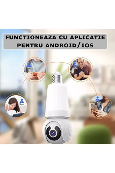 OEM Wi-Fi Light Bulb Camera E27 for Indoor, 3 MP HD, with Alarm, Motion Detec...
