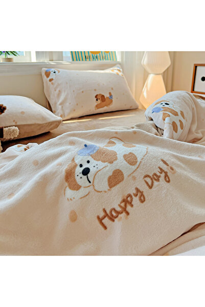 FIONNA.RO Cocolino 4-Piece Bed Linen with Elastic - Beige with Cactae