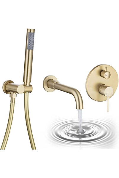 OEM Baterie de cadă încorporată, 2 funcții, alamă, auriu periat