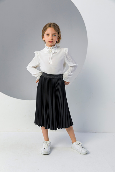 incity Girl's Stylish Blouse with Pleated Sleeves and Floral Details - New Se...