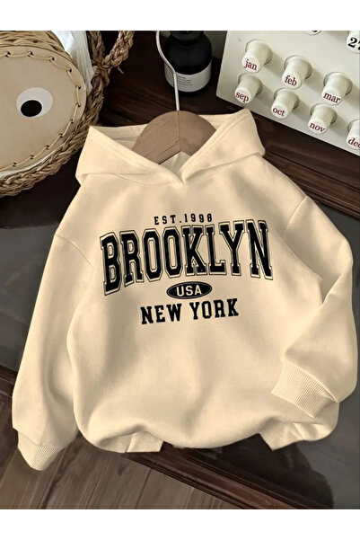 Baxia KıZ ERKEK Çocuk BROOKLYN BaskıLI Kapşonlu Sweatshirt HOODİE YENİ SEZON