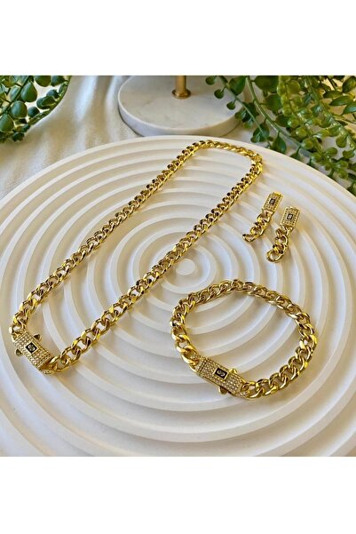 Şöhret takı&aksesuar Xuping Gurmet 18k kaplama kolye bileklik küpe seti