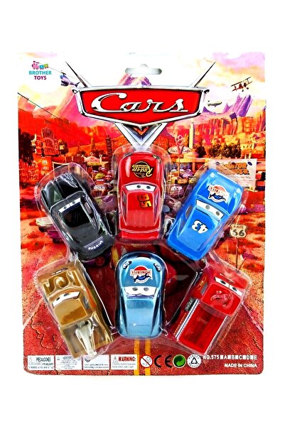 Brother Toys Cars Lightning Mcqueen 6-Piece Friction Car Set Mater Fire Depar...