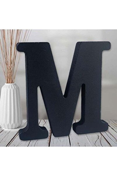 Mirfa شرائح حروف خشبية مزخرفة قائمة بذاتها - أسود - 6 بوصات (متوسط)