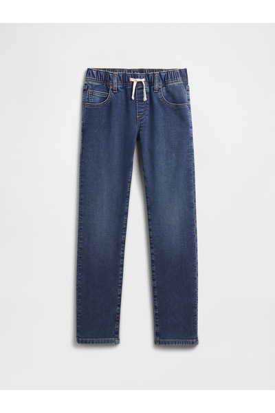 GAP Erkek Çocuk Koyu Mavi Kids Pull-On Slim Eşofman Altı Jean Pantolon