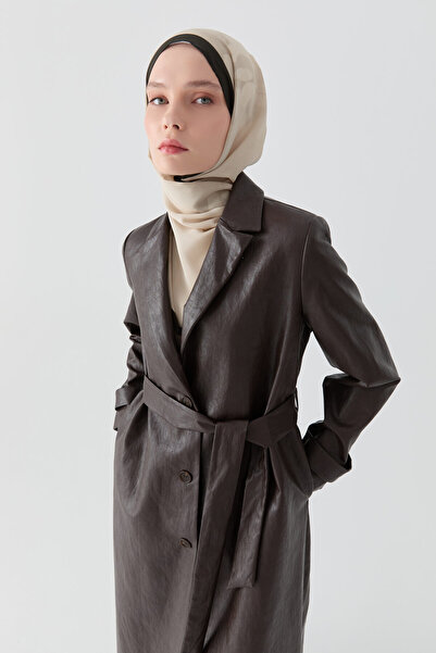 Tuğba Deri Trençkot - Kahve