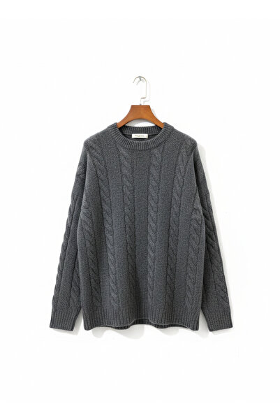 Sempre Crew Neck Hair Knit Sweater - Oversized Soft Textured