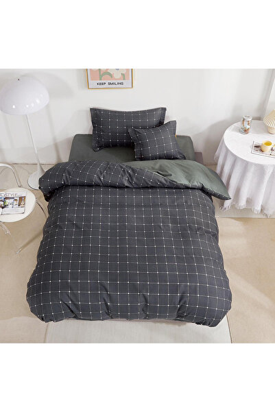 OEM Lenjerie de pat cu elastic pentru pat de 1 persoana, 4 piese, Finet, DREA...