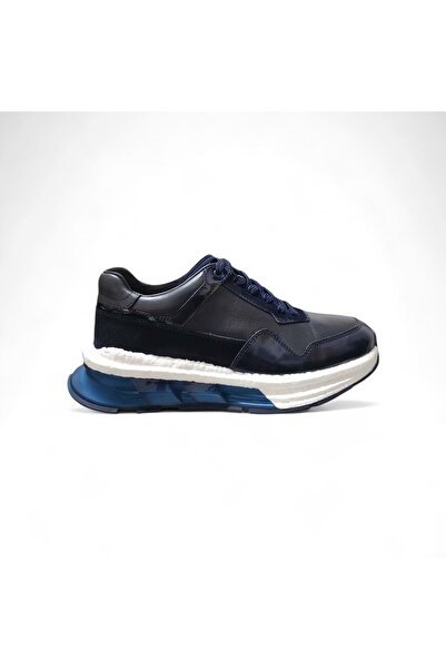 MARCOMEN Men's Leather Casual Shoes 23379L1 - Navy Blue - 44