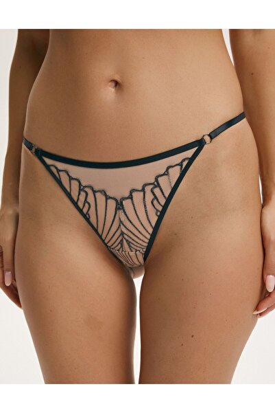 ESOTIQ Women's Elegant Brazilian Briefs Panties Embroidered Mesh Strap Sides ...