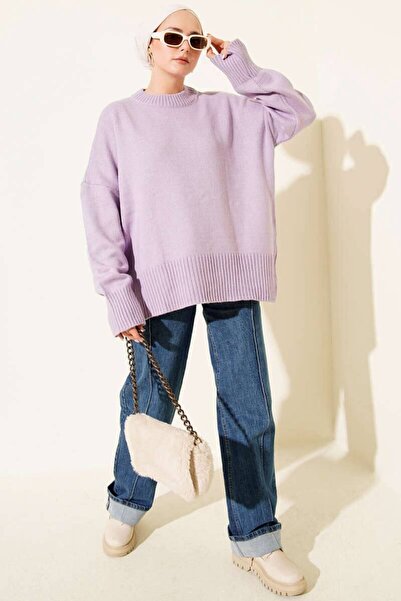 TrendParis Round Neck Basic Oversized Knitwear Sweater