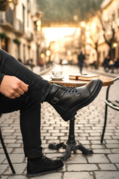 enoch أحذية رجالية بإبزيم من الجلد الطبيعي