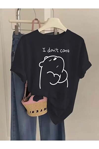 herkesemoda Тениска с подробен принт „I Don't Care Bear“