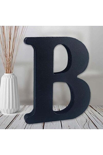 Mirfa شرائح حروف خشبية مزخرفة قائمة بذاتها - أسود - 6 بوصات (B)