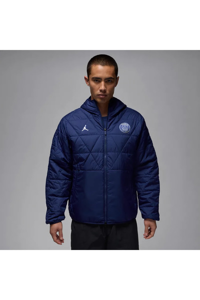 Nike Paris St Germain Therma Fit Men's Navy Blue Sports Coat - Zipper Pocket ...