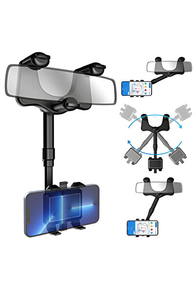 OEM Telescopic Phone Holder For Car, Adjustable Size, 360 Rotation, Black