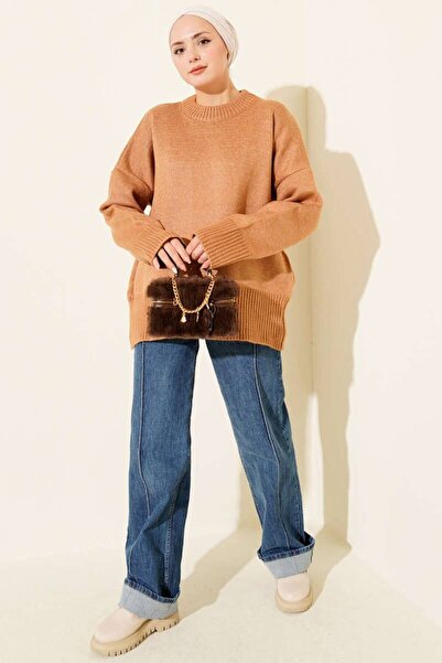 TrendParis Round Neck Basic Oversized Knitwear Sweater