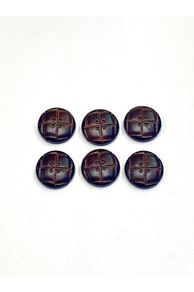 karantuhafiye Trençkot Ceket Düğmesi İtalyan Düğme / Deri Görünümlü / Kahvere...