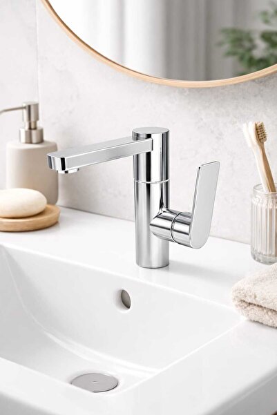 KCA ARMATÜR Silva - Tam Tur 360 Derece Döner Banyo Lavabo Bataryası Lüx Gövde