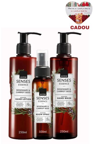 AVON Senses Essence Rosemary&Carrot Seed Set + Magnetic Heart Gift