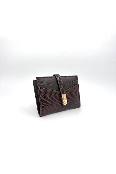 stravis Bitter Brown Card Holder Wallet with Gold Detail, Magnetic Multi-Card...