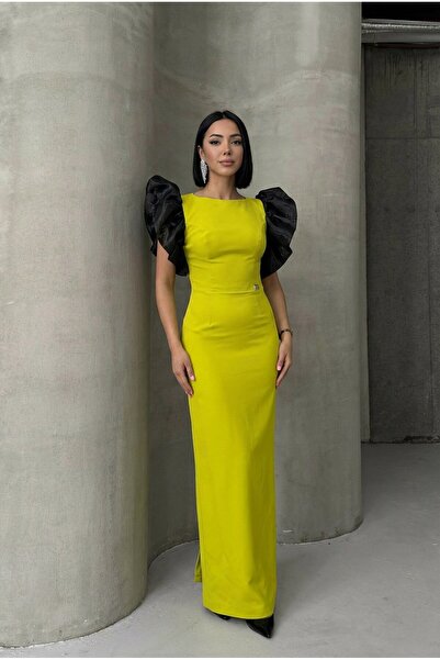 ALFUDO Moda Collection Women's Long Tulle Sleeve Stylish Evening Dress