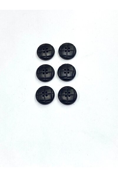 karantuhafiye زر سترة إيطالي / D مظهر جلدي / أسود / طقم من 6 قطع / 1.8 سم